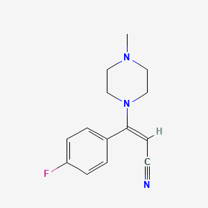 molecular formula C14H16FN3 B7479114 (E)-3-(4-fluorophenyl)-3-(4-methylpiperazin-1-yl)prop-2-enenitrile 