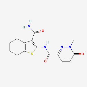 molecular formula C15H16N4O3S B7479120 N-(3-carbamoyl-4,5,6,7-tetrahydro-1-benzothiophen-2-yl)-1-methyl-6-oxopyridazine-3-carboxamide 