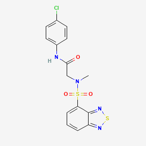molecular formula C15H13ClN4O3S2 B7479124 N~2~-(2,1,3-benzothiadiazol-4-ylsulfonyl)-N~1~-(4-chlorophenyl)-N~2~-methylglycinamide 