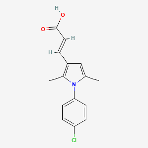 molecular formula C15H14ClNO2 B7479130 (E)-3-[1-(4-chlorophenyl)-2,5-dimethylpyrrol-3-yl]prop-2-enoic acid 