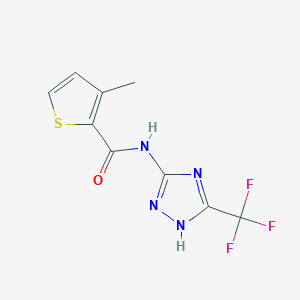 3-methyl-N-[5-(trifluoromethyl)-1H-1,2,4-triazol-3-yl]thiophene-2-carboxamide