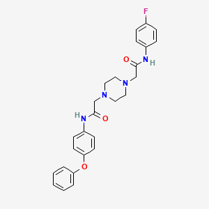 molecular formula C26H27FN4O3 B7479143 2-{4-[2-(4-fluoroanilino)-2-oxoethyl]tetrahydro-1-pyrazinyl}-N-(4-phenoxyphenyl)acetamide 