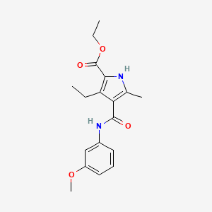 molecular formula C18H22N2O4 B7479151 ethyl 3-ethyl-4-[(3-methoxyanilino)carbonyl]-5-methyl-1H-pyrrole-2-carboxylate 