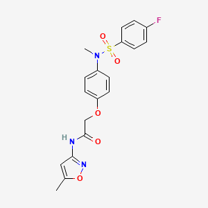molecular formula C19H18FN3O5S B7479176 2-[4-[(4-fluorophenyl)sulfonyl-methylamino]phenoxy]-N-(5-methyl-1,2-oxazol-3-yl)acetamide 