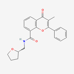 3-methyl-4-oxo-N-[[(2S)-oxolan-2-yl]methyl]-2-phenylchromene-8-carboxamide