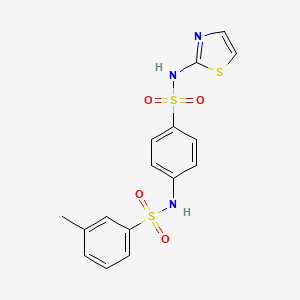 molecular formula C16H15N3O4S3 B7479190 3-methyl-N-[4-(1,3-thiazol-2-ylsulfamoyl)phenyl]benzenesulfonamide 