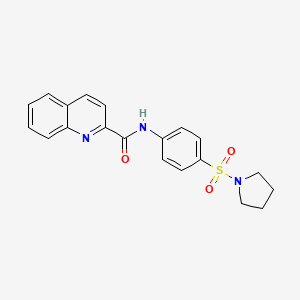 molecular formula C20H19N3O3S B7479214 N-(4-pyrrolidin-1-ylsulfonylphenyl)quinoline-2-carboxamide 