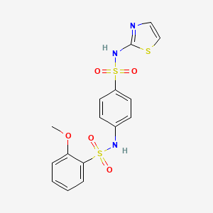 molecular formula C16H15N3O5S3 B7479221 2-methoxy-N-[4-(1,3-thiazol-2-ylsulfamoyl)phenyl]benzenesulfonamide 