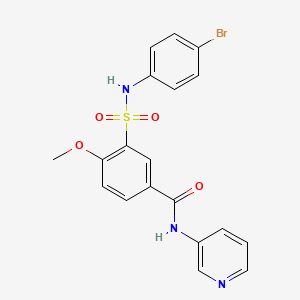 molecular formula C19H16BrN3O4S B7479235 3-[(4-bromophenyl)sulfamoyl]-4-methoxy-N-pyridin-3-ylbenzamide 