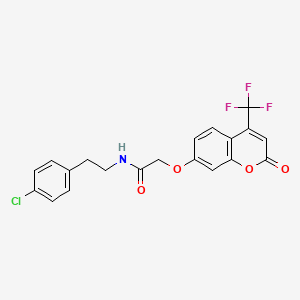 molecular formula C20H15ClF3NO4 B7479237 N-[2-(4-chlorophenyl)ethyl]-2-[2-oxo-4-(trifluoromethyl)chromen-7-yl]oxyacetamide 