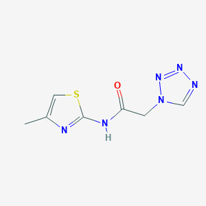 molecular formula C7H8N6OS B7479244 N-(4-methyl-1,3-thiazol-2-yl)-2-(tetrazol-1-yl)acetamide 