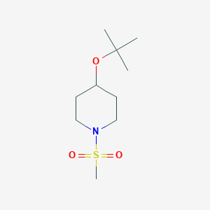 molecular formula C10H21NO3S B7479248 4-[(2-Methylpropan-2-yl)oxy]-1-methylsulfonylpiperidine 
