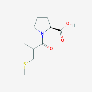 molecular formula C10H17NO3S B7479254 (2S)-1-(2-methyl-3-methylsulfanylpropanoyl)pyrrolidine-2-carboxylic acid 