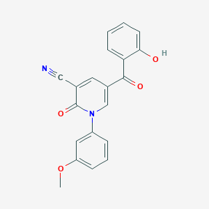 molecular formula C20H14N2O4 B7479278 5-(2-Hydroxybenzoyl)-1-(3-methoxyphenyl)-2-oxopyridine-3-carbonitrile 