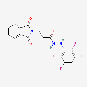 molecular formula C17H11F4N3O3 B7479279 3-(1,3-dioxoisoindol-2-yl)-N'-(2,3,5,6-tetrafluorophenyl)propanehydrazide 