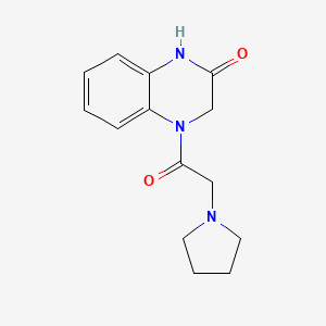 molecular formula C14H17N3O2 B7479282 4-(2-Pyrrolidin-1-ylacetyl)-1,3-dihydroquinoxalin-2-one 