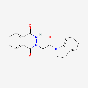 molecular formula C18H15N3O3 B7479290 3-[2-(2,3-dihydroindol-1-yl)-2-oxoethyl]-2H-phthalazine-1,4-dione 