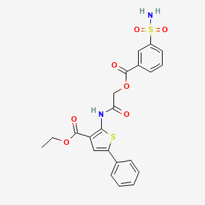 Ethyl 5-phenyl-2-[[2-(3-sulfamoylbenzoyl)oxyacetyl]amino]thiophene-3-carboxylate