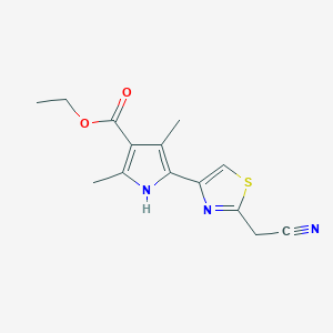 molecular formula C14H15N3O2S B7479330 ethyl 5-[2-(cyanomethyl)-1,3-thiazol-4-yl]-2,4-dimethyl-1H-pyrrole-3-carboxylate 