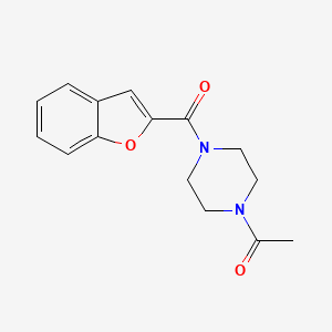 molecular formula C15H16N2O3 B7479341 1-[4-(1-Benzofuran-2-carbonyl)piperazin-1-yl]ethanone 