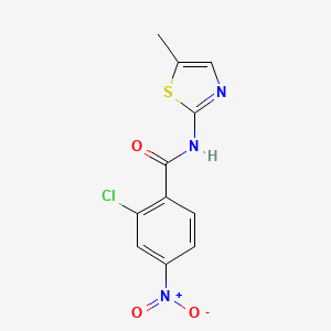 molecular formula C11H8ClN3O3S B7479384 2-chloro-N-(5-methyl-1,3-thiazol-2-yl)-4-nitrobenzamide 