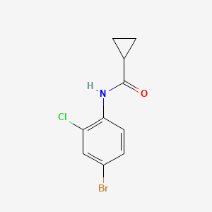 molecular formula C10H9BrClNO B7479398 N-(4-bromo-2-chlorophenyl)cyclopropanecarboxamide 