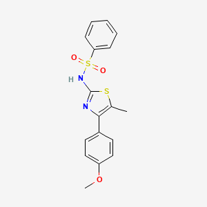 molecular formula C17H16N2O3S2 B7479415 N-[4-(4-methoxyphenyl)-5-methyl-1,3-thiazol-2-yl]benzenesulfonamide 
