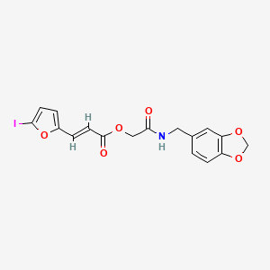 molecular formula C17H14INO6 B7479450 [2-(1,3-benzodioxol-5-ylmethylamino)-2-oxoethyl] (E)-3-(5-iodofuran-2-yl)prop-2-enoate 