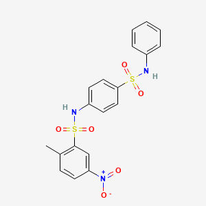 molecular formula C19H17N3O6S2 B7479458 2-methyl-5-nitro-N-[4-(phenylsulfamoyl)phenyl]benzenesulfonamide 