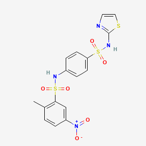molecular formula C16H14N4O6S3 B7479463 2-methyl-5-nitro-N-[4-(1,3-thiazol-2-ylsulfamoyl)phenyl]benzenesulfonamide 