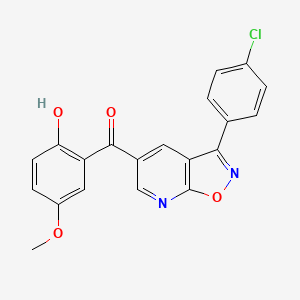 molecular formula C20H13ClN2O4 B7479469 [3-(4-Chlorophenyl)-[1,2]oxazolo[5,4-b]pyridin-5-yl]-(2-hydroxy-5-methoxyphenyl)methanone 