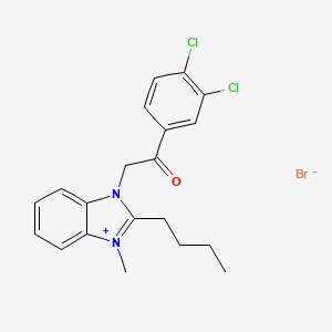 molecular formula C20H21BrCl2N2O B7479478 2-(2-Butyl-3-methylbenzimidazol-3-ium-1-yl)-1-(3,4-dichlorophenyl)ethanone;bromide 