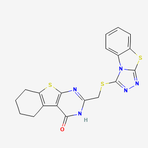 2-([1,2,4]triazolo[3,4-b][1,3]benzothiazol-1-ylsulfanylmethyl)-5,6,7,8-tetrahydro-3H-[1]benzothiolo[2,3-d]pyrimidin-4-one