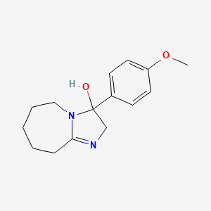 molecular formula C15H20N2O2 B7479488 3-(4-Methoxyphenyl)-2,5,6,7,8,9-hexahydroimidazo[1,2-a]azepin-3-ol 