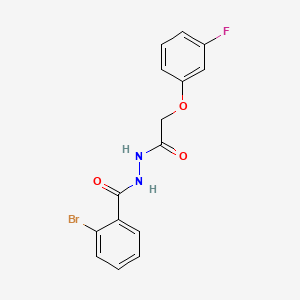 molecular formula C15H12BrFN2O3 B7479529 2-bromo-N'-[2-(3-fluorophenoxy)acetyl]benzohydrazide 