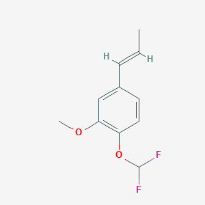 molecular formula C11H12F2O2 B7479537 1-(difluoromethoxy)-2-methoxy-4-[(E)-prop-1-enyl]benzene 