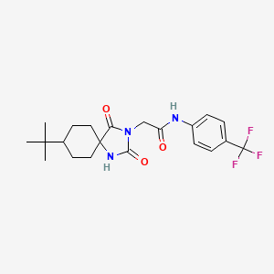 molecular formula C21H26F3N3O3 B7479550 2-(8-tert-butyl-2,4-dioxo-1,3-diazaspiro[4.5]decan-3-yl)-N-[4-(trifluoromethyl)phenyl]acetamide 