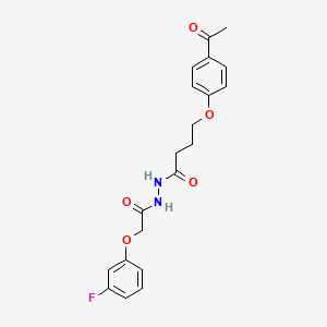 molecular formula C20H21FN2O5 B7479552 4-(4-acetylphenoxy)-N'-[2-(3-fluorophenoxy)acetyl]butanehydrazide 