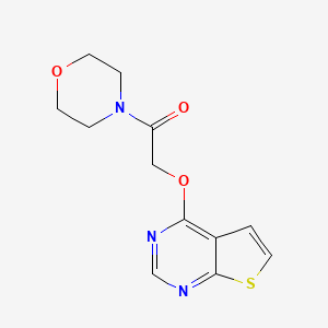 molecular formula C12H13N3O3S B7479554 1-Morpholin-4-yl-2-thieno[2,3-d]pyrimidin-4-yloxyethanone 