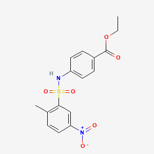 molecular formula C16H16N2O6S B7479634 Ethyl 4-[(2-methyl-5-nitrophenyl)sulfonylamino]benzoate 
