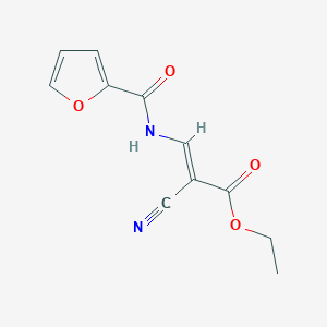 molecular formula C11H10N2O4 B7479711 ethyl (E)-2-cyano-3-(furan-2-carbonylamino)prop-2-enoate 