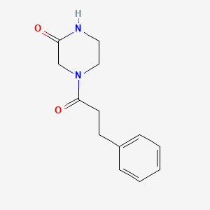 molecular formula C13H16N2O2 B7479725 4-(3-Phenylpropanoyl)piperazin-2-one 