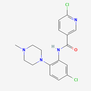 6-chloro-N-[5-chloro-2-(4-methylpiperazin-1-yl)phenyl]pyridine-3-carboxamide