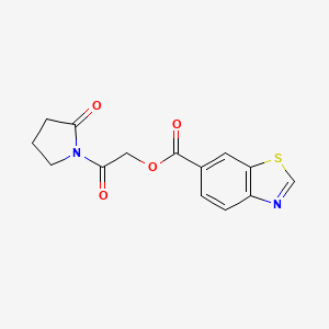 molecular formula C14H12N2O4S B7479759 [2-Oxo-2-(2-oxopyrrolidin-1-yl)ethyl] 1,3-benzothiazole-6-carboxylate 