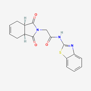 molecular formula C17H15N3O3S B7479776 2-[(3aS,7aR)-1,3-dioxo-3a,4,7,7a-tetrahydroisoindol-2-yl]-N-(1,3-benzothiazol-2-yl)acetamide 