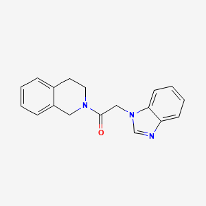 molecular formula C18H17N3O B7479792 2-(benzimidazol-1-yl)-1-(3,4-dihydro-1H-isoquinolin-2-yl)ethanone 