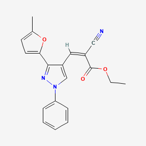 ethyl (Z)-2-cyano-3-[3-(5-methylfuran-2-yl)-1-phenylpyrazol-4-yl]prop-2-enoate