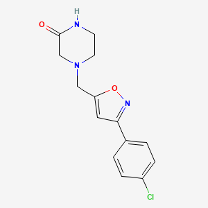 molecular formula C14H14ClN3O2 B7479903 4-[[3-(4-Chlorophenyl)-1,2-oxazol-5-yl]methyl]piperazin-2-one 
