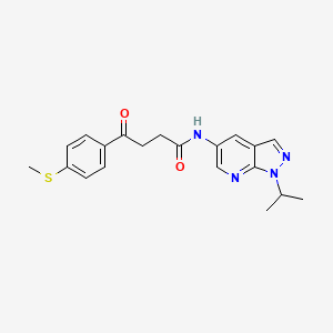 molecular formula C20H22N4O2S B7479935 4-(4-methylsulfanylphenyl)-4-oxo-N-(1-propan-2-ylpyrazolo[3,4-b]pyridin-5-yl)butanamide 