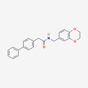 N-(2,3-dihydro-1,4-benzodioxin-6-ylmethyl)-2-(4-phenylphenyl)acetamide